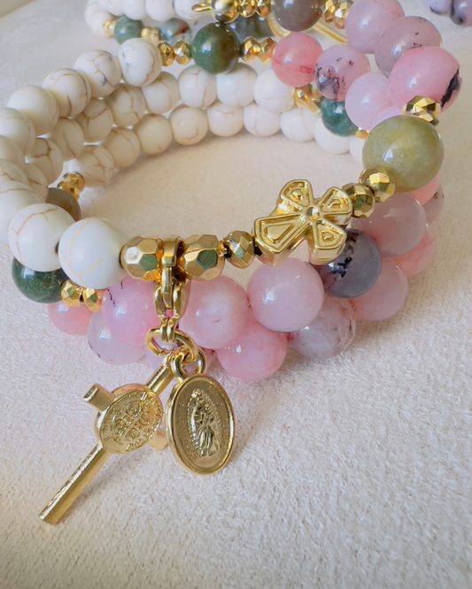 PULSERA ROSARIO DE ALAMBRE CON MEMORIA