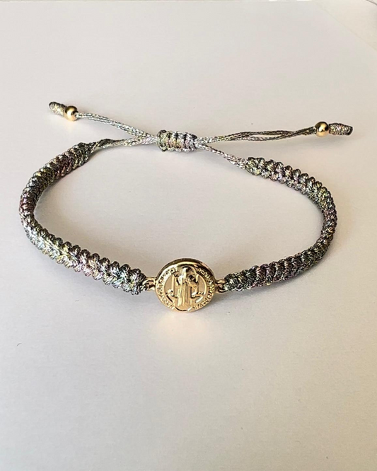 PULSERA TEJIDA EN ORO LAMINADO SAN BENITO