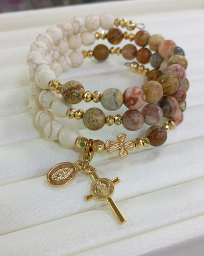 PULSERA ROSARIO DE ALAMBRE CON MEMORIA