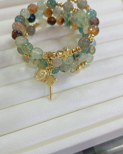 PULSERA ROSARIO DE ALAMBRE CON MEMORIA