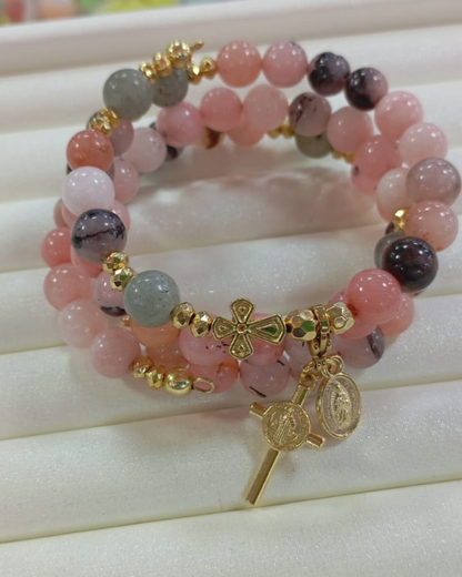 PULSERA ROSARIO DE ALAMBRE CON MEMORIA