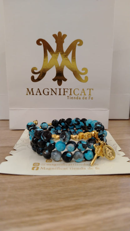 PULSERA ROSARIO DE ALAMBRE CON MEMORIA